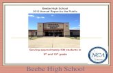 Beebe High School 2015 Annual Report to the Public...Beebe High School 2015 Annual Report to the Public BEEBE HIGH SCHOOL MISSION STATEMENT Beebe High School pledges to prepare our