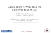 Latex allergy: what has the epidemic taught us? seminar/What has the latex allerg… · •Combination of rHev b 5,6,7 has 93% sensitivity, 100% specificity for diagnosis of latex