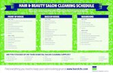 Keep your salon beautiful with Bunzl Cleaning & Hygiene ... · Keep your salon beautiful with Bunzl Cleaning & Hygiene Supplies ON CLEANING SCHEDULE FRONT OF HOUSE DAILY TASKS Sweep