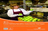 fOOd Food Safety/Quaty Assil urance Manager...Food Safety/Quaty Assil urance Manager fOOd SCIENCE Funded by the Department of Commerce and Economic Opportunity Employer: Sara Lee,