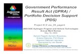Government Performance Result Act (GPRA) / Portfolio ...€¦ · 1309, World Congress, April 2009 A. Rousseau, “ Evolution of Hydrogen Fueled Vehicles Compared to Conventional Vehicles
