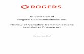 Submission of Rogers Communications Inc. · - 3 - for requiring that the Broadcasting, Telecommunications and Radiocommunication Acts be combined into a single statute. Principle