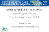 Going Beyond DSRIP Milestones: Improving Health …...Mortality Health Status Years of Potential Life Lost Health Equity Inputs Activities Short/Medium Term Outcomes Long Term Outcomes