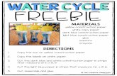 WATER CYCLE FREEBIE - Secret Missions · 2020. 3. 18. · WATER CYCLE FREEBIE 1. Copy the sun on yellow construction paper. 2. Copy the labels on white paper. 3. Cut the dark blue