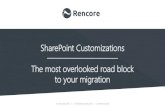 SharePoint Customizations The most overlooked road block to … · 2017. 4. 11. · Full Trust Code vs. SharePoint Framework rencore.com Package/Application/Code that uses • Server