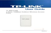 TL-WA7210N 2.4GHz 150Mbps Outdoor Wireless Access Point · The TL-WA7210N 2.4GHz 150Mbps Outdoor Wireless Access Point provides 7 operation modes for multi-user to access the Internet:
