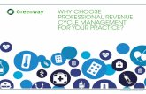 WHY CHOOSE PROFESSIONAL REVENUE CYCLE MANAGEMENT FOR YOUR PRACTICE?info.greenwayhealth.com/rs/viterahealthcare/images/Why... · 2014. 11. 6. · A billing specialist can submit timely