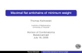 Maximal flat antichains of minimum weightkalinowski/presentations/MFAC... · 2013. 3. 6. · (maximum) weight within their equivalence classes. (Griggs, Hartmann, Leck, Roberts) In