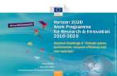 Societal Challenge 5 'Climate action, environment ... Programme SC… · Nerea AIZPURUA, Policy officer RTD/I1 ... science and open to the world . Horizon 2020 Work Programme 2018-2020