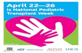 Pediatric Week poster - Donate Life America€¦ · is National Pediatric Transplant Week RegisterMe.org UNITED NETWORK FOR ORGAN SHARING AMERICAN SOCIETY OF TRANSPLANTATION ASTS