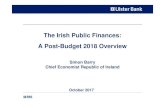 The Irish Public Finances: A Post-Budget 2018 Overview€¦ · Core Retail Sales 6.6 GDP 5.5 Modified Final Domestic Demand (MDD) 5.1 Tax Receipts (nominal) 5.4 Employment 2.9 GNP