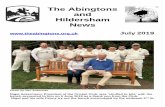The Abingtons and Hildersham News · 2019. 6. 23. · The Abingtons and Hildersham News July 2019 Photo by Nev Ackerman Nigel Ackermann, President of the Cricket Club, was ‘chuffed