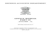 OFFICE MANUAL PART-IV MANUAL IV - VOL... · 2014. 11. 10. · Minimum pension/family pension 136 51 Dearness Relief 137 52 Medical Allowance 138 53 Ex. Servicemen Contributory Health