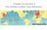Chapter 22 Section 2 The Global Conflict: Axis Advances · on Germany," predicted a confident French general on the eve of World War II. He could not have been more wrong. World War