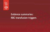 Evidence summaries: RBC transfusion triggers Audience Audience Audience Audience Audience Audience Audience
