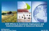Efforts to Accelerate Deployment and Commercialization of ... · Credit extended through 2011 at the current rate of 45 cents per gallon. •Tariff on Imported Ethanol. The 54 cent