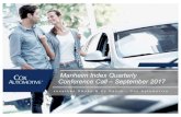 Manheim Index Quarterly Conference Call –September 2017€¦ · 20% 25% 30% 35% 40% Industry Compact cars Midsize cars Luxury cars Pickups SUV/CUV Vans 1 year 2 years 3 years 4