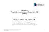 Nursing Practice Assessment Document 1.0 (PAD) Guide to ... Centre... · Practice Supervisors, Practice Assessors and Academic Assessors have an important role in supporting and guiding