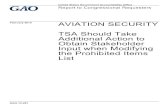 February 2015 AVIATION SECURITY · 2015. 3. 6. · February 2015 GAO-15-261 ... group for aviation security matters and whose membership includes various airline industry associations.