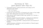 Summary of TG1 (joint session with TG2,10)...Summary of TG1 (joint session with TG2,10) • Characterization measurements and status of KI detectors @ LNGS – part 1:(K. Gusev) –