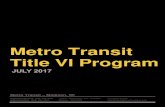 Metro Transit Title VI Program - City of Madison, Wisconsin · 2019. 1. 3. · Metro Transit Title VI Program JULY 2017 Metro Transit – Madison, WI Customer Service: (608) 266-4904
