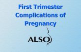 First Trimester Pregnancy Complications · First Trimester Laboratory Tests •Quantitative hCG Correlate with gestational age and ultrasound 2 measurements, 2-3 days apart – should