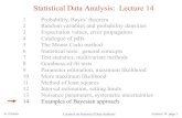 Statistical Data Analysis: Lecture 14cowan/stat/stat_14.pdf · Lectures on Statistical Data Analysis Lecture 14 page 19 Importance sampling Need pdf f(θ) which we can evaluate at