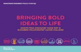 BRINGING BOLD IDEAS TO LIFE - assets.bbhub.io · share their ideas and experiences.” “Invest in full-time project leadership to maintain the pace of implementation. Your idea
