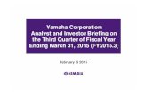 Analyst and Investor Briefing on the Third Quarter of ... · Analyst and Investor Briefing on the Third Quarter of Fiscal Year Ending March 31, 2015 (FY2015.3) February 5, 2015. 2