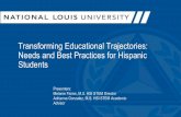 Students Needs and Best Practices for Hispanic Transforming … · 2018. 10. 16. · Comprehensive learning assistance center/lab Advising interventions for selected student populations