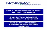 Consultant Scorecard Part 2: Your Ideal HR · A word on pricing - the pricing models vary. Some companies charge a percentage of payroll costs, some work on a daily rate, and services