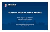 Denver Collaborative Model€¦ · Denver Collaborative Model One City’s Experience Managing Marijuana Los Angeles City Council May 25, 2017 1. 2000 Colorado voters approve Amendment