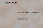 RIPE at Your Doorstep NCC... · So far: •457 Certificates issued in total •296 Certificates for the RIPE DB Course •161 Certificates for the IPv6 Course •Total of 2, 187 people