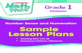 Ontario Number Sense and Numeration Sample Lesson Plans€¦ · Number Sense and Numeration Counting and Quantity2 Math Curriculum Expectations • Count backwards from 20 by 1’s,