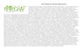 101 Ways to Grow Recovery ... 101 Ways to Grow Recovery Use person first language Raise awareness of