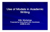 Use of Modals in Academic Writing.ppt€¦ · 1. Modal + not + verb might not attend 2. Informal writing (emails) Îcontract can + not can ... Microsoft PowerPoint - Use of Modals