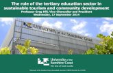 The role of the tertiary education sector in sustainable ...€¦ · Tourism depends on healthy environments and communities, and services from other sectors. Tourism professionals