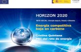 HORIZON 2020 - Blog UCLMblog.uclm.es/jornadascytema/files/2014/02/Cristina-Quintana.pdfAcelerar el desarrollo de las tecnologías de conversión energética más prometedoras (eficientes