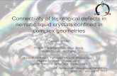 Connectivity of topological defects in nematic liquid ... · Defects in liquid crystals Schlieren texture (r) sΤ(r) Τ 0 & & 2 1 2 dr s K E d & defect core energy When incommensurate