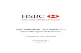 HSBC Holdings plc Third Quarter 2010 Interim …...Welcome to HSBC Holdings plc's Interim Management Statement of HSBC Finance Corporation and HSBC USA Inc. third-quarter 2010 results.