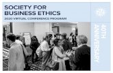 SOCIETY FOR BUSINESS ETHICS · 2020. 7. 31. · Editors of Business Ethics Quarterly will be online for an hour to talk about publishing in the journal and answer questions about