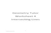 Geometry Tutor Worksheet 4 Intersecting Lines · When two parallel lines are cut by a transversal, the angles formed are either congruent or supplementary. Thus, if one angle has