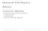 National 4/5 Physics Waves Tutorial Sheets · 2020. 6. 12. · National 4/5 Physics: Waves Tutorial Questions Edited from materials by Auchmuty High School 3 1. Write the following