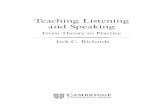 Teaching Listening and Speaking - 2 Teaching Listening and Speaking Approaches to the teaching of speaking