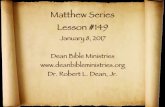 Matthew Series Lesson #149 - Dean Bible Ministries · Muslims call it the Noble Sanctuary. Jews and Christians call it the Temple Mount. Built atop Mount Moriah in Jerusalem, this