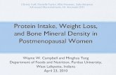 Protein Intake, Weight Loss, and Bone Mineral Density in ... · Christy Goff, Danielle Taylor, Ellie Freeman, Julia Simpson! Advanced Macronutrients, Dr. Koutoubi 2011! Presentation