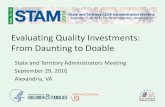 Evaluating Quality Investments: From Daunting to Doable€¦ · Evaluating Quality Investments: From Daunting to Doable State and Territory Administrators Meeting September 29, 2016.