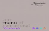 our menu of sensational Treatments€¦ · Specialised Body Treatments Lipocell Sculptor This intensive treatment slims, ﬁrms and affectively contours the silhouette thanks to an