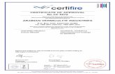 ARABIAN VERMICULITE INDUSTRIES...This certificate is the property of Exova (UK) Limited trading as Warrington Certification Reg. Office: Exova (UK) Limited, Lochend Industrial Estate,