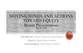 MOVING MINDS AND ACTIONS TOWARD EQUITY Board … · 2018. 8. 3. · MOVING MINDS AND ACTIONS TOWARD EQUITY Board Presentation May 21, 2018 ... Shifting discourse (the way we talk)